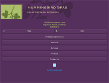 Tablet Screenshot of hummingbirdspas.net